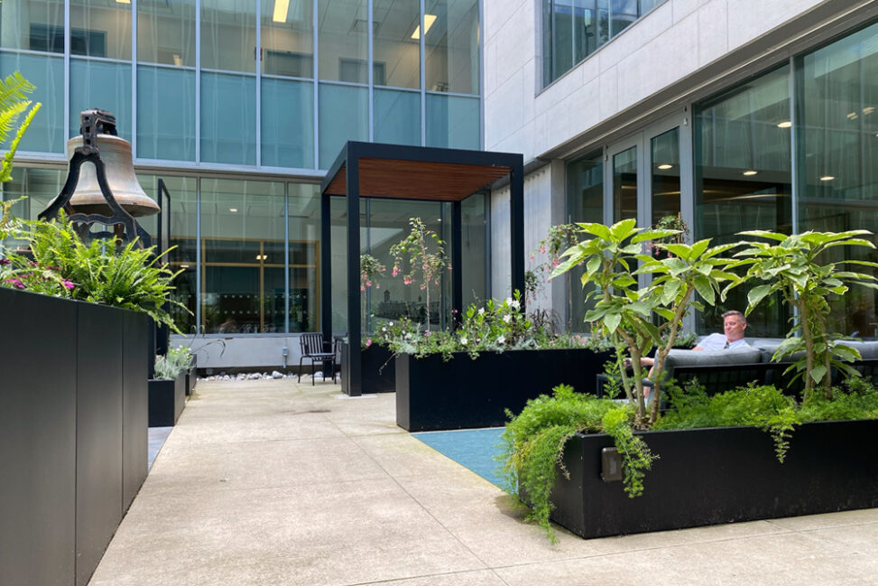 Green Theory Join Modular Planters installed at the Guelph City Hall courtyard