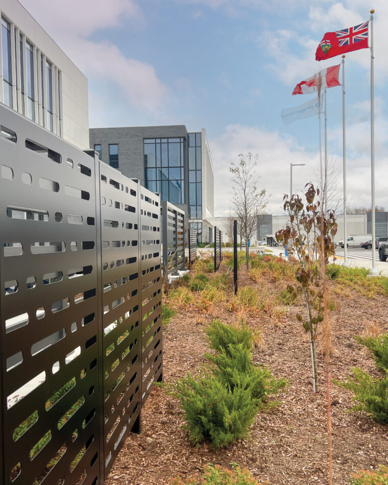 Omega Unik privacy fence at Co-operators head office in Guelph.