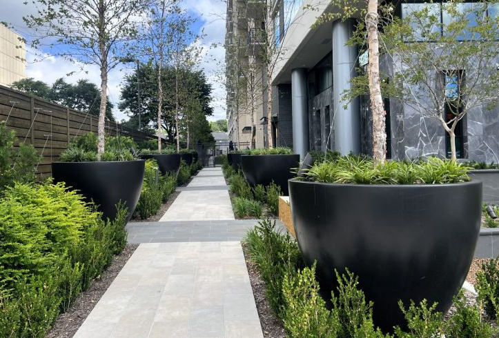 Old Town Fiberglass Matrix planter bowls.