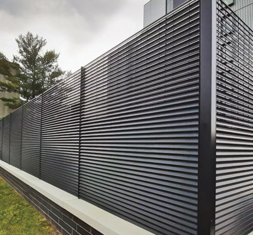 Omega 80 louvered fence system surrounding a medical centre.