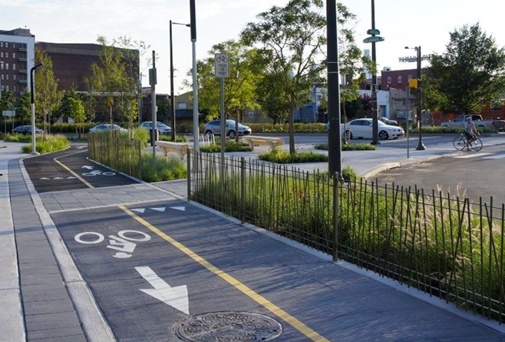New! Omega Safari Ornamental Fence System installed along a bike path.